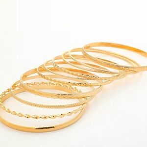 Elegant Gold Bangle Set
